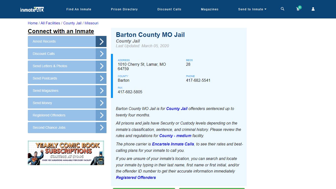 Barton County MO Jail - Inmate Locator