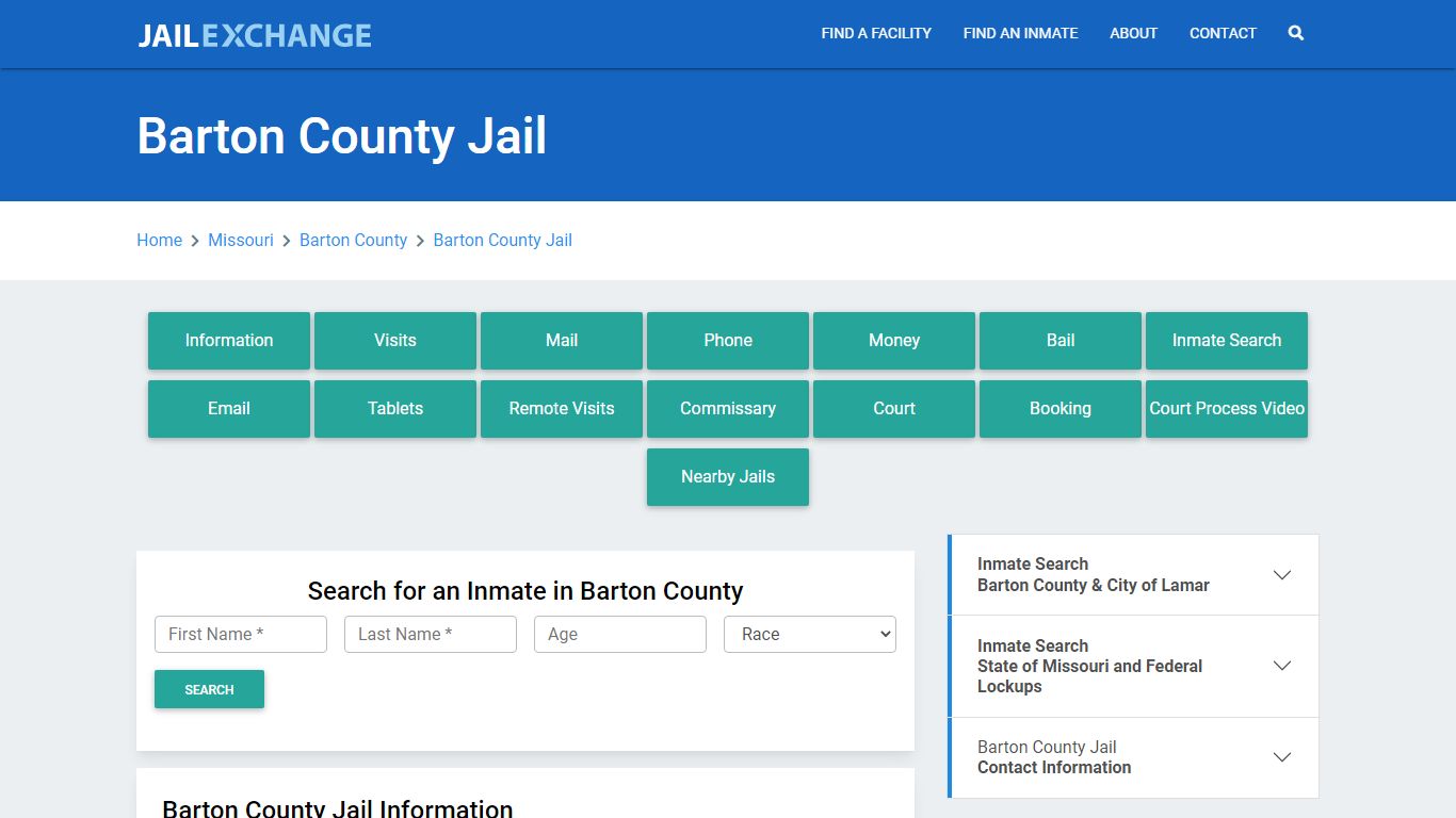 Barton County Jail Roster Lookup, MO, Inmate Search